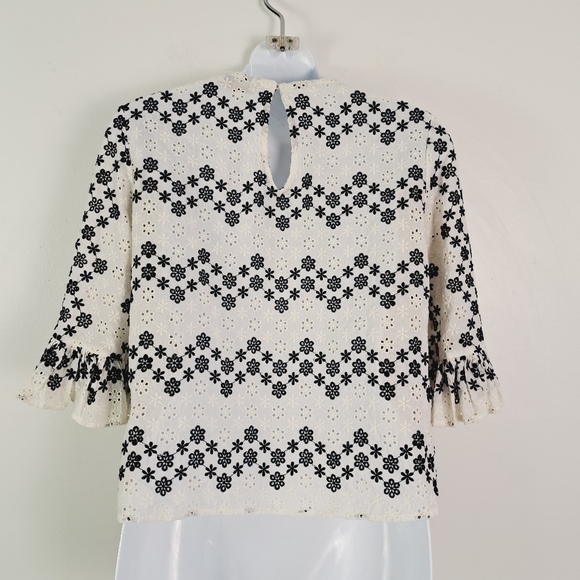 Vineyard Vines‎ Autumn Eyelet Ruffle Sleeve Floral Top - Picture 7 of 12